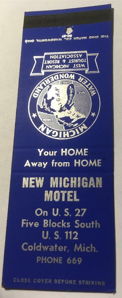 New Michigan Motel (Barnes Motel) - Matchbook